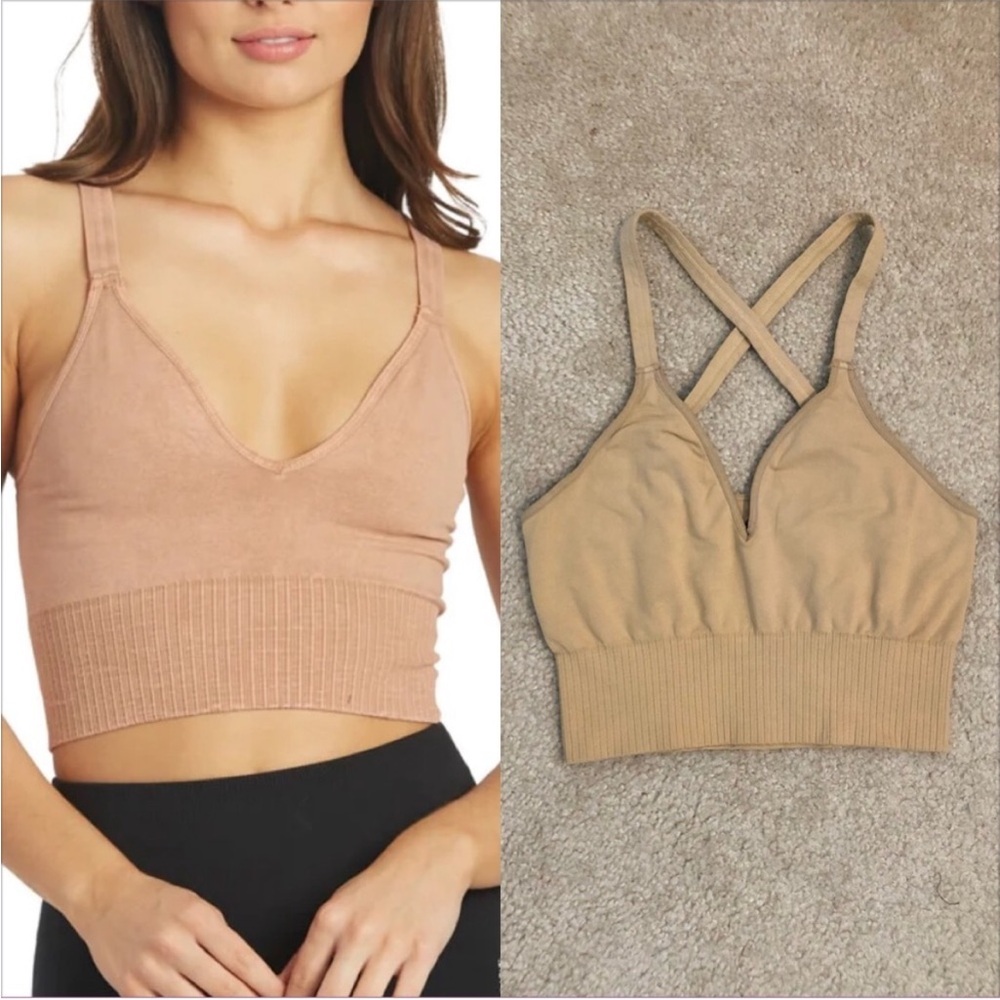 NWOT Free People Good Karma Cropped Tank in Caramel Size XS/S